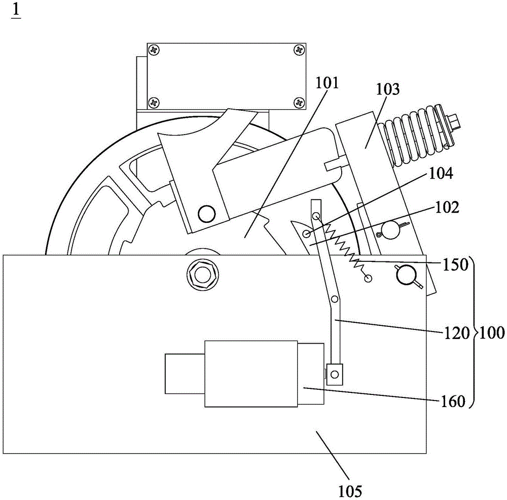 Device for preventing speed governor of machine-roomless elevator from automatically resetting