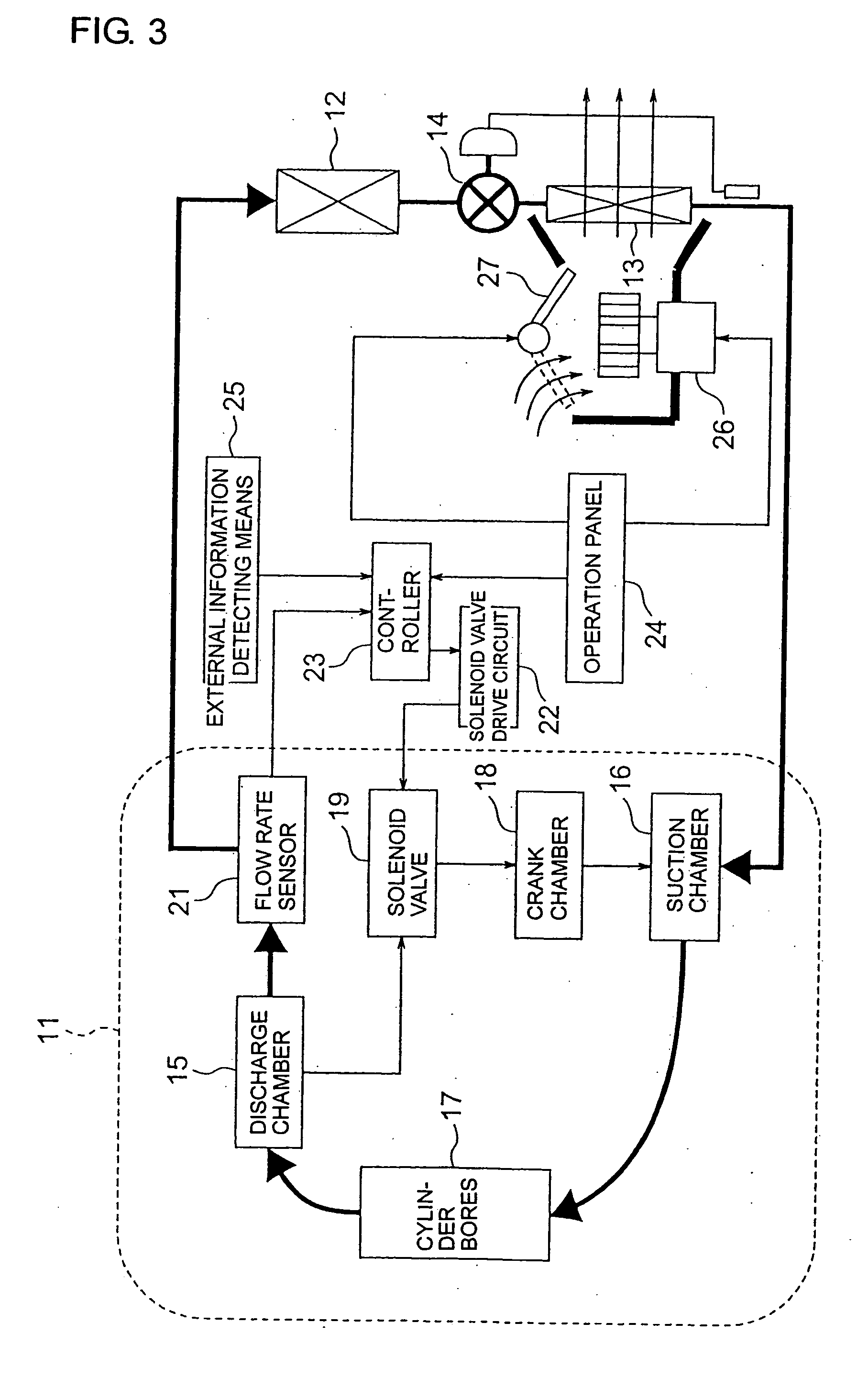 Air conditioning apparatus using variable displacement compressor