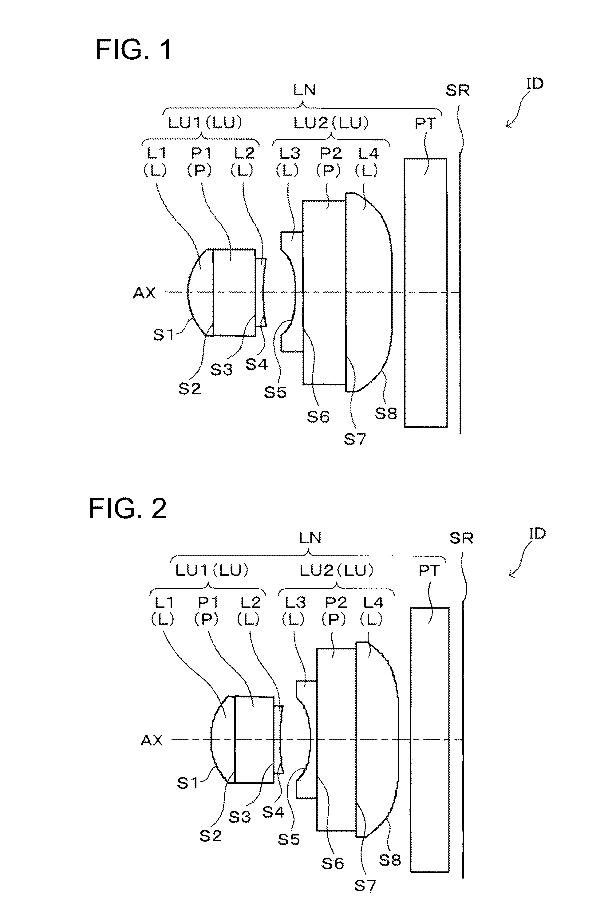 Lens unit, image capturing lens, image capturing device and portable terminal