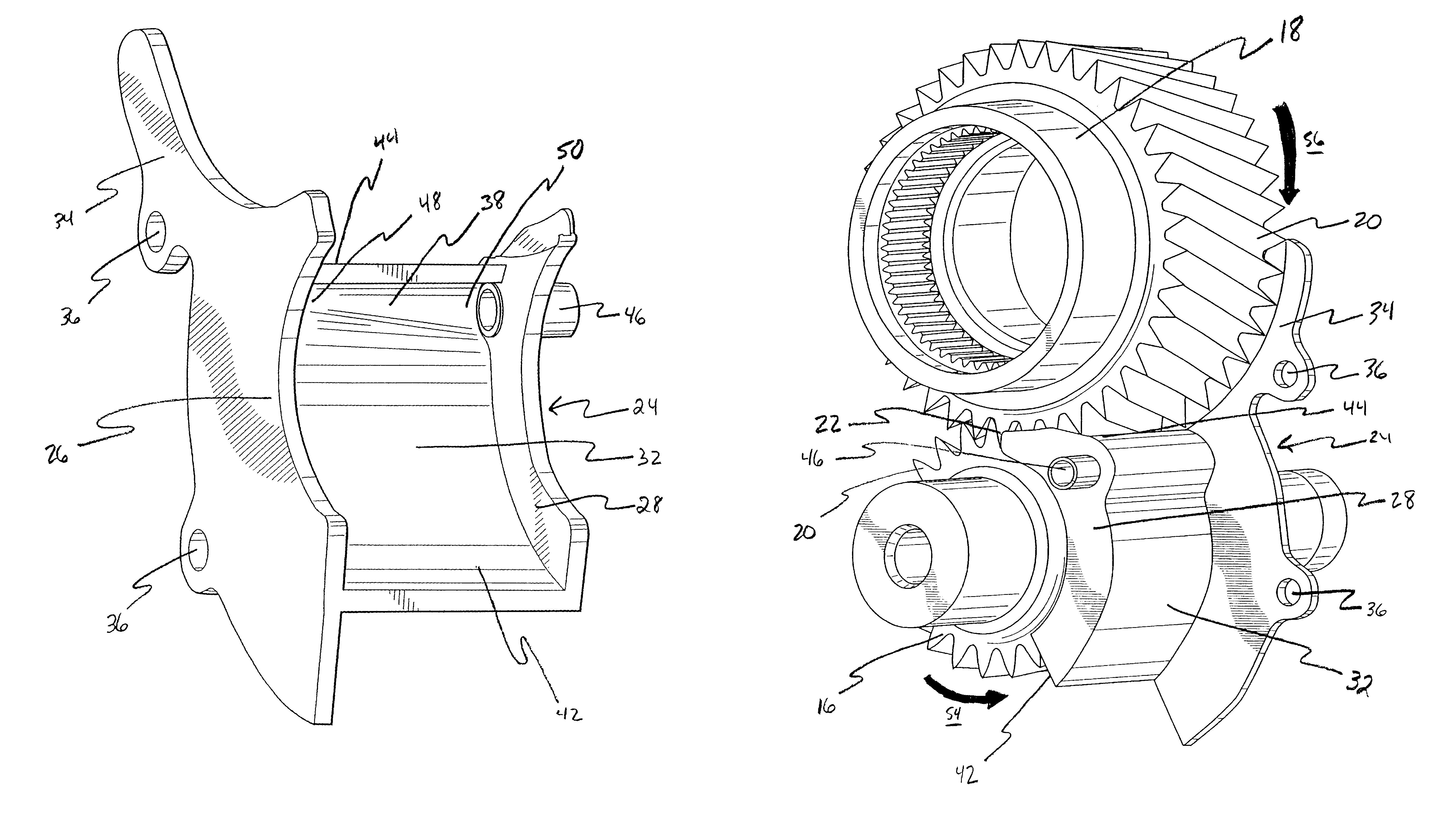 Fluid pump mechanism for use in existing helical gearsets