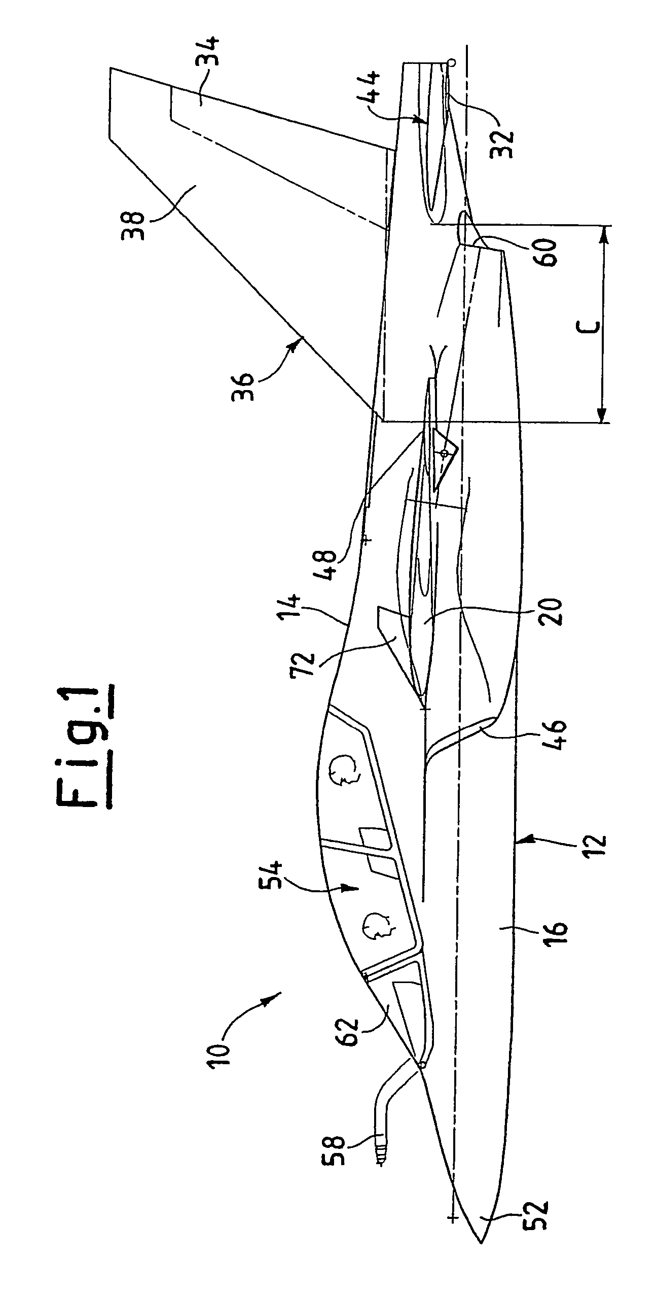 Aircraft configuration with improved aerodynamic performance