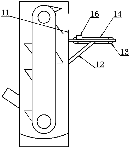 Circulating bucket lifting discharging device of roller press