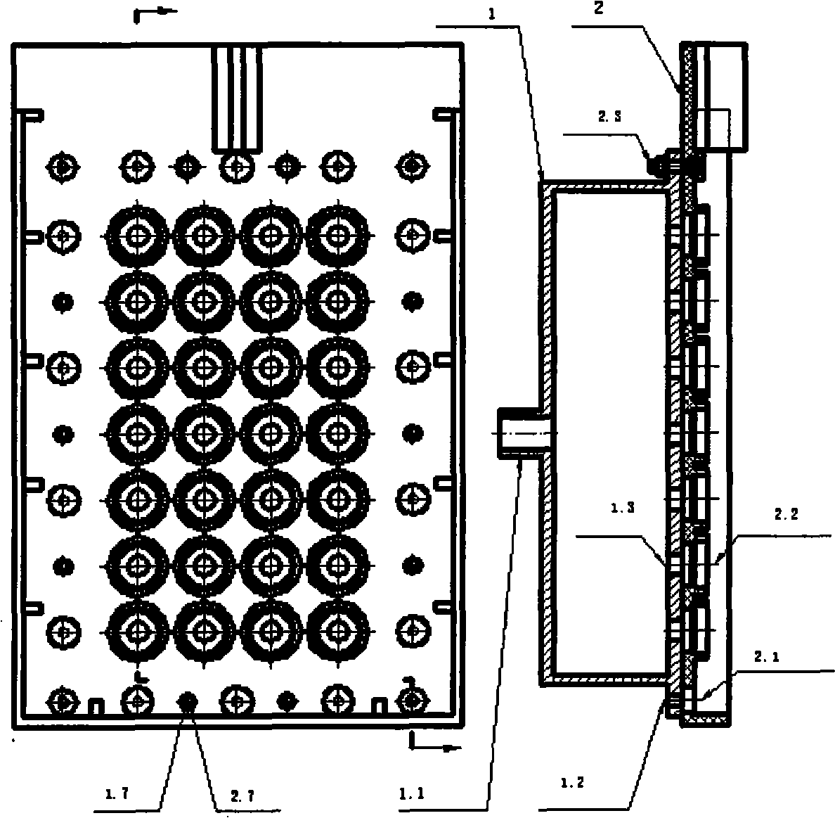 Matrix type dielectric water-cooling resistor locker