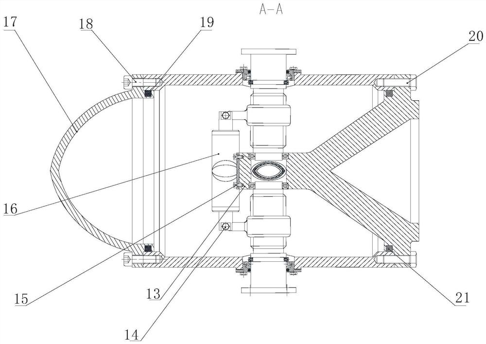 A pitch-variable mechanism of a helical auxiliary drive type horizontal-axis ocean current energy generating set