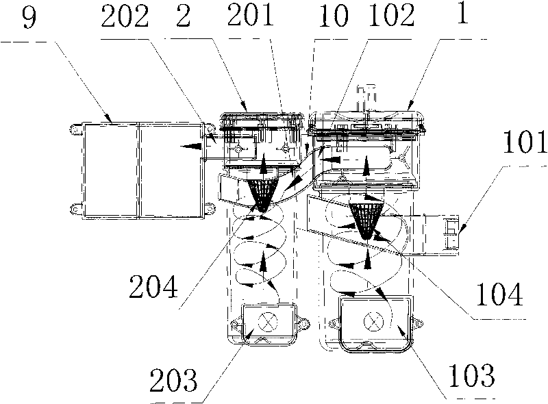 Cyclone dust collecting device of dust collector