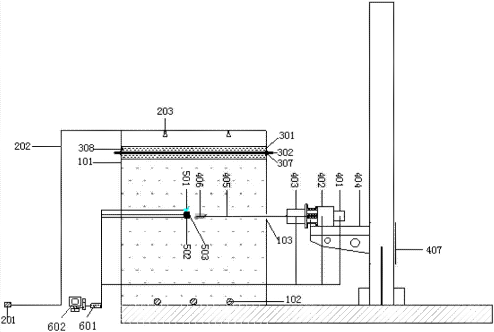 Start-up test system for simulating trench bed deposits disturbed by upstream debris flow