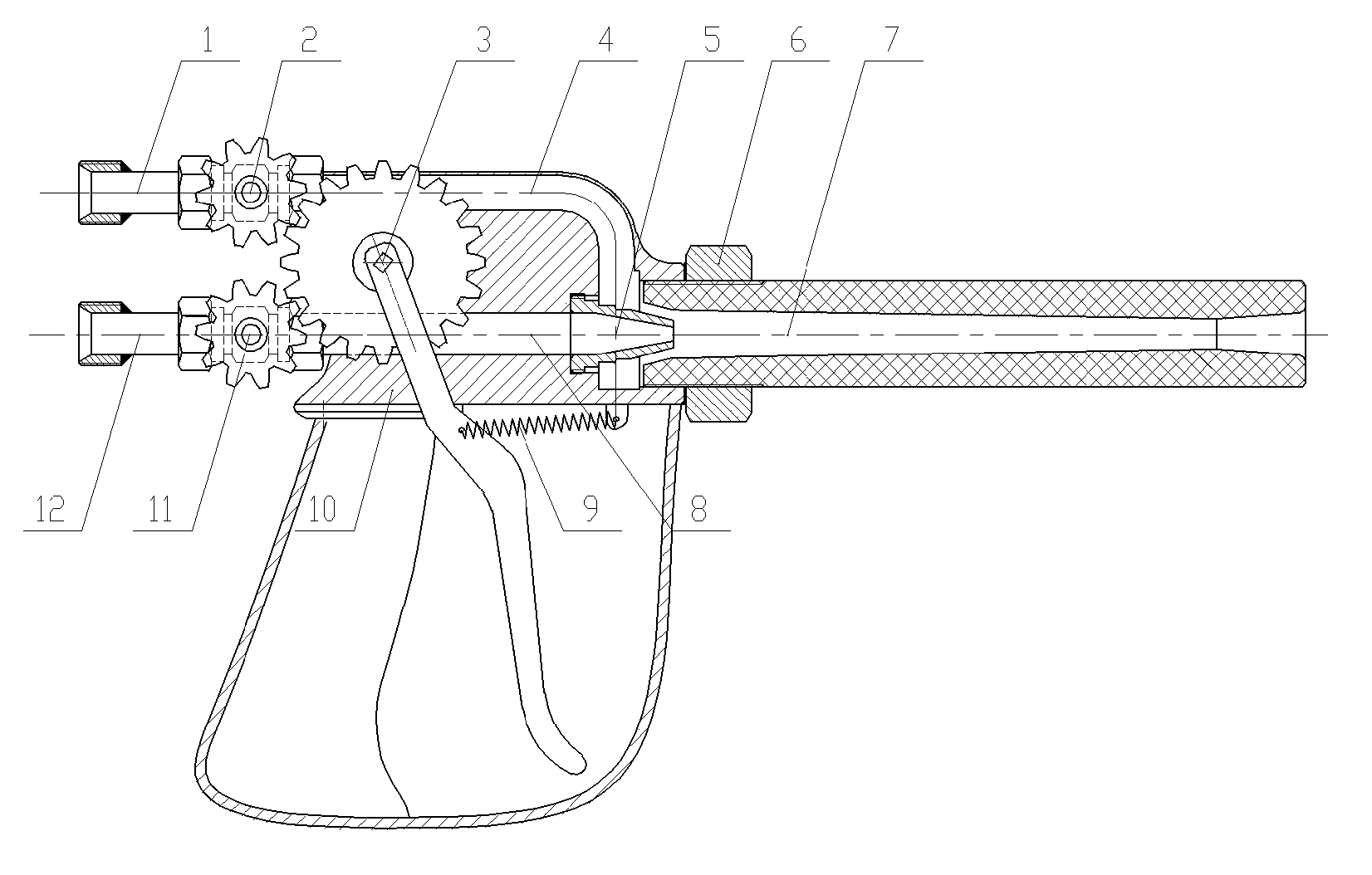Compressed air foam extinguishing agent spraying gun and method thereof