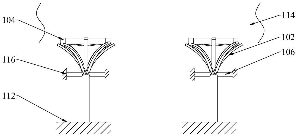 Umbrella-shaped steel latticed column with horizontal support