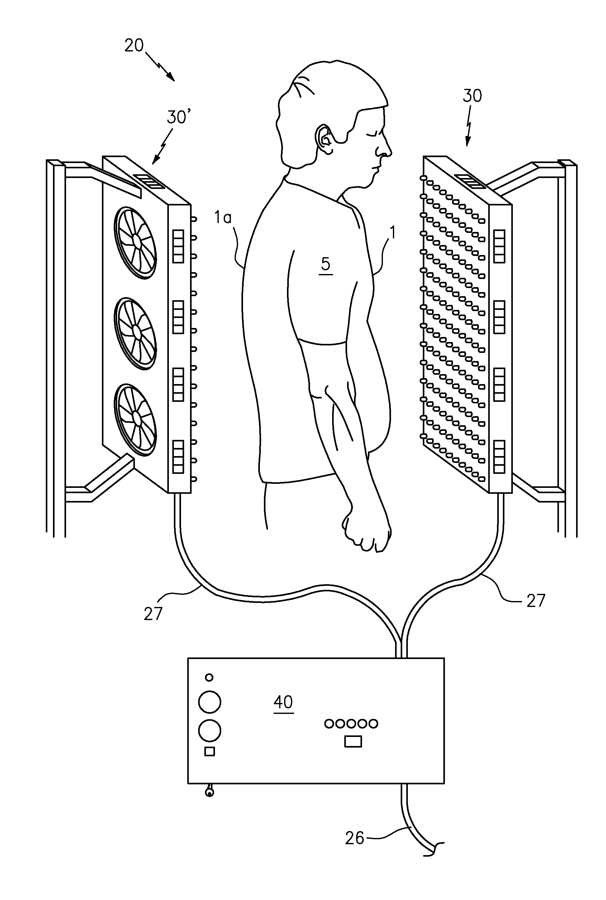 Fat reducing device and method utilizing optical emitters