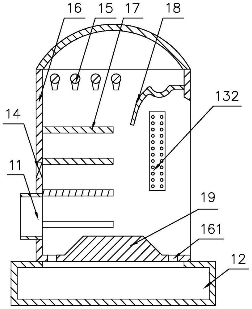 Purification device for organic waste gas treatment