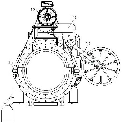 A headless bearing type centrifugal main engine of a centrifugal pipe casting machine