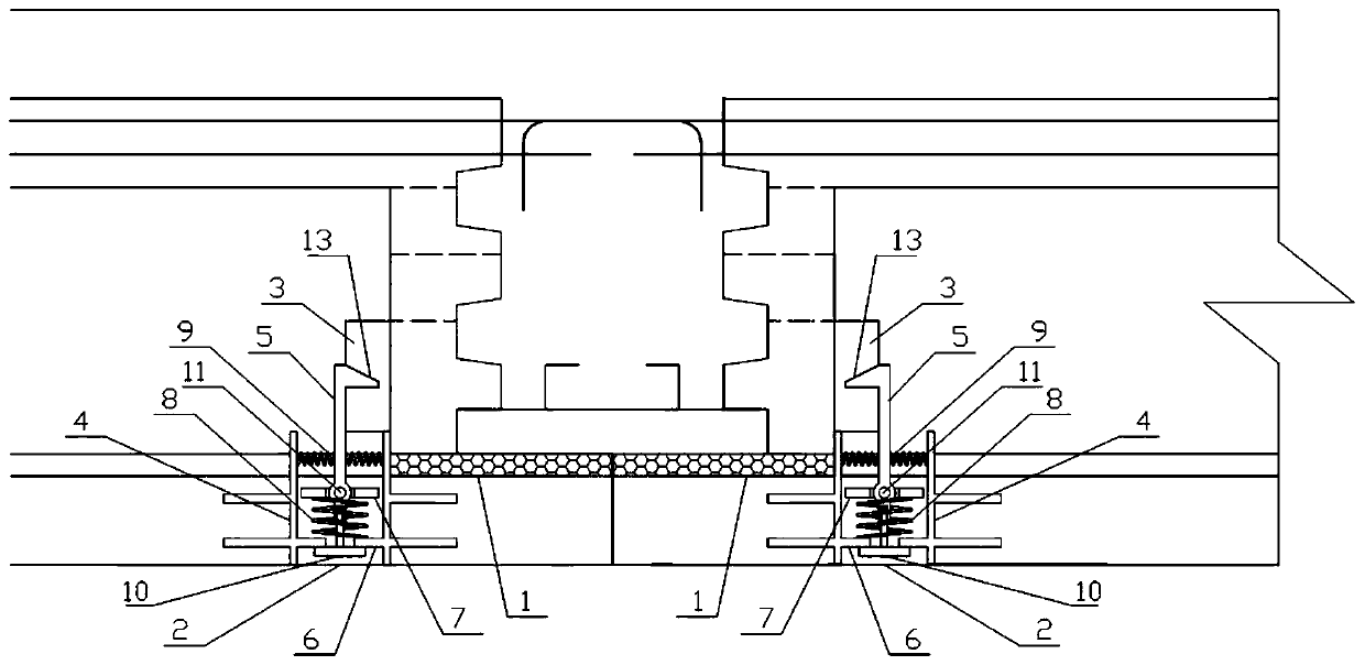 Convenient and fast installation device of rib-shaped floor system decorative bottom plate and using method