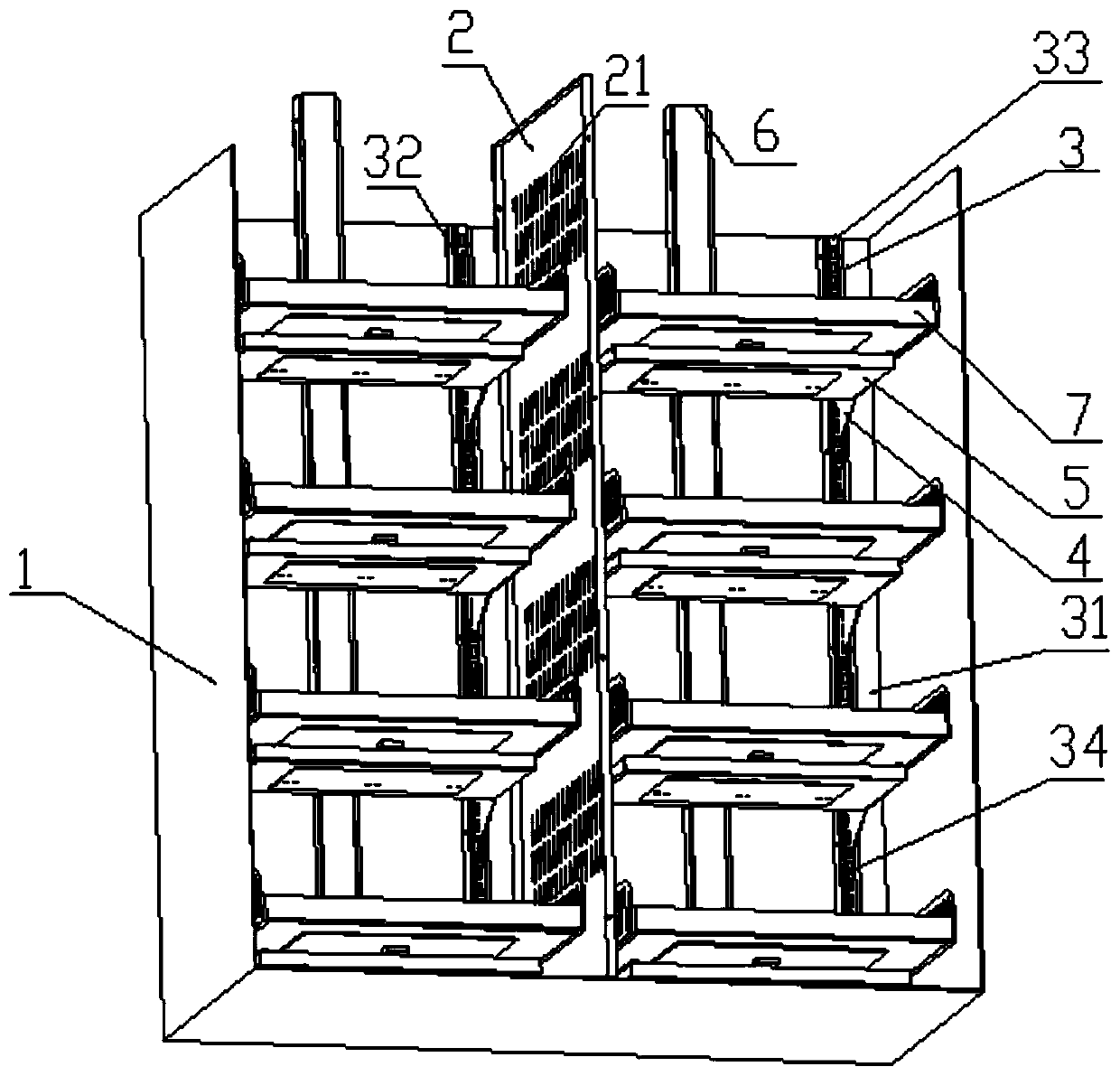 Gravity induction vending machine fixing structure