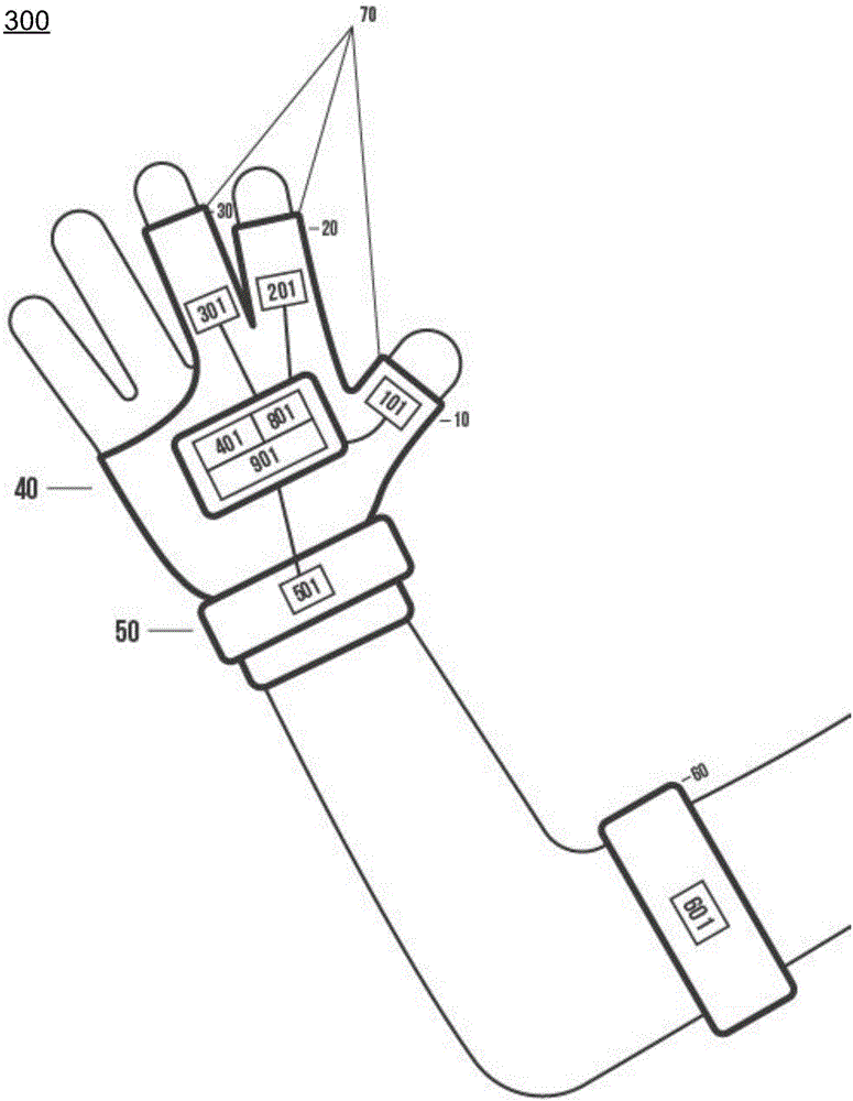 Motion capturing glove for virtual reality system and virtual reality system