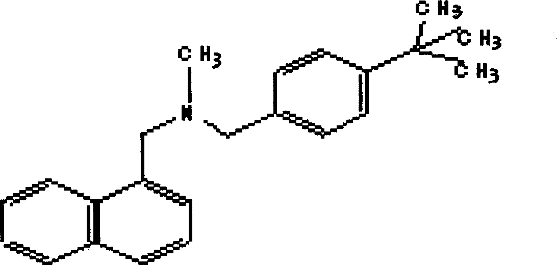 Compound of butenafine hydrochloride, preparation method, and application as medication for restraining and killing fungus