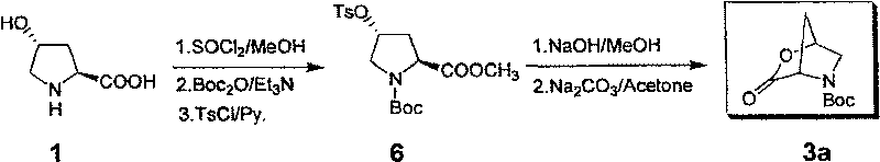Industrial preparing process of N-tert-butoxy carbonyl-5-aza-2-oxa-3-one-dicyclo-[2,2,1] heptance in one cauldron