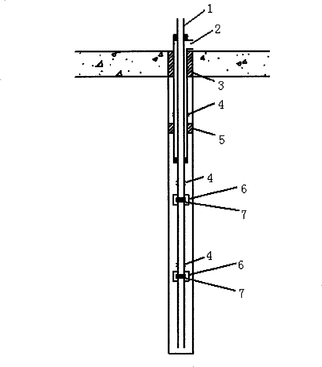 Consolidated grouting method for anchoring cement of bedrock contact segment