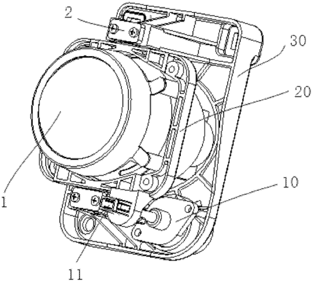Adaptive front lighting system (AFS) horizontal angle adjustment actuating mechanism