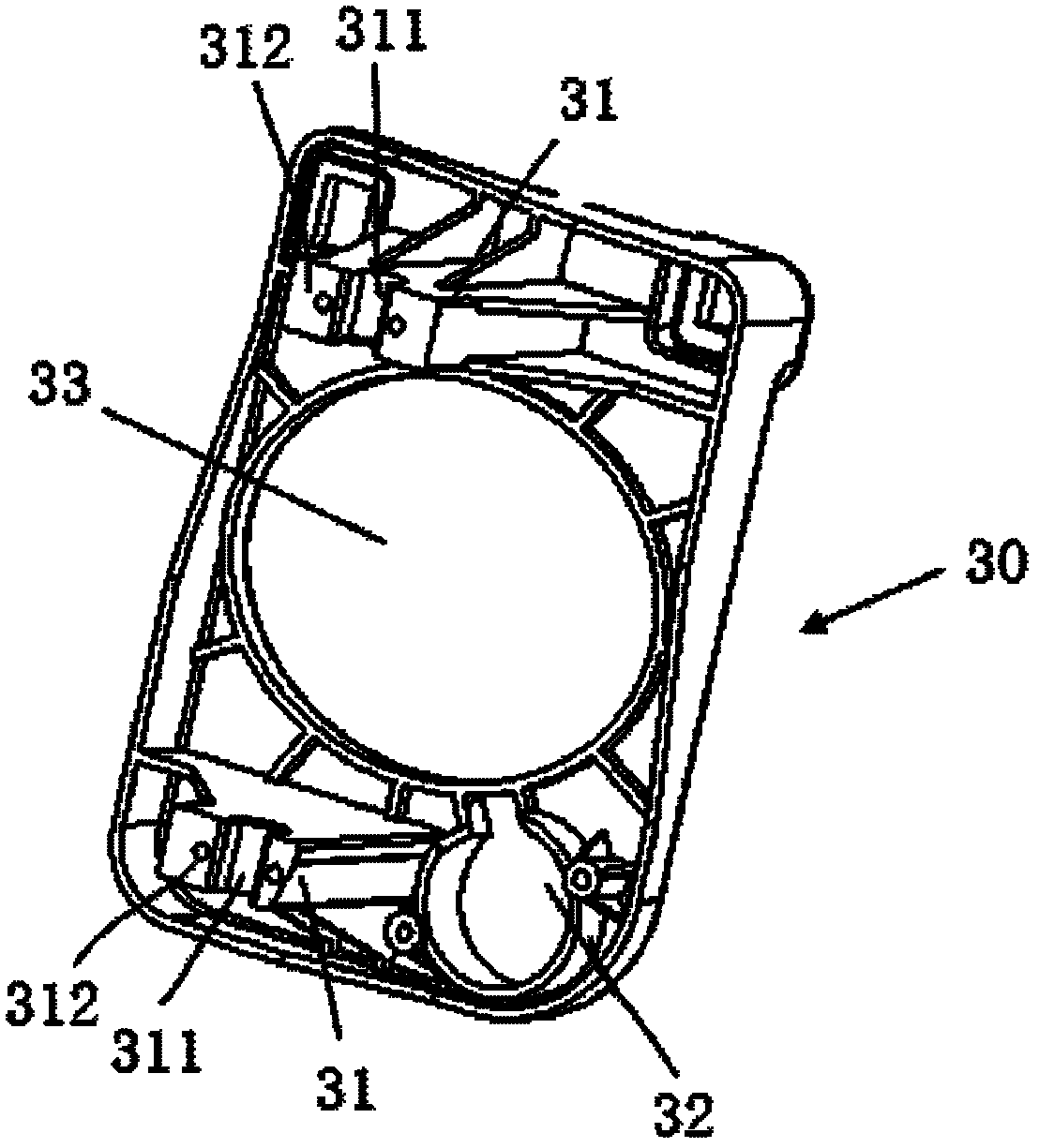 Adaptive front lighting system (AFS) horizontal angle adjustment actuating mechanism