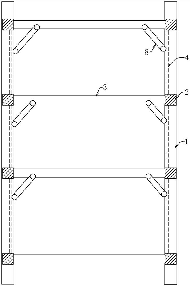 Steel sheet pile supporting structure and supporting method