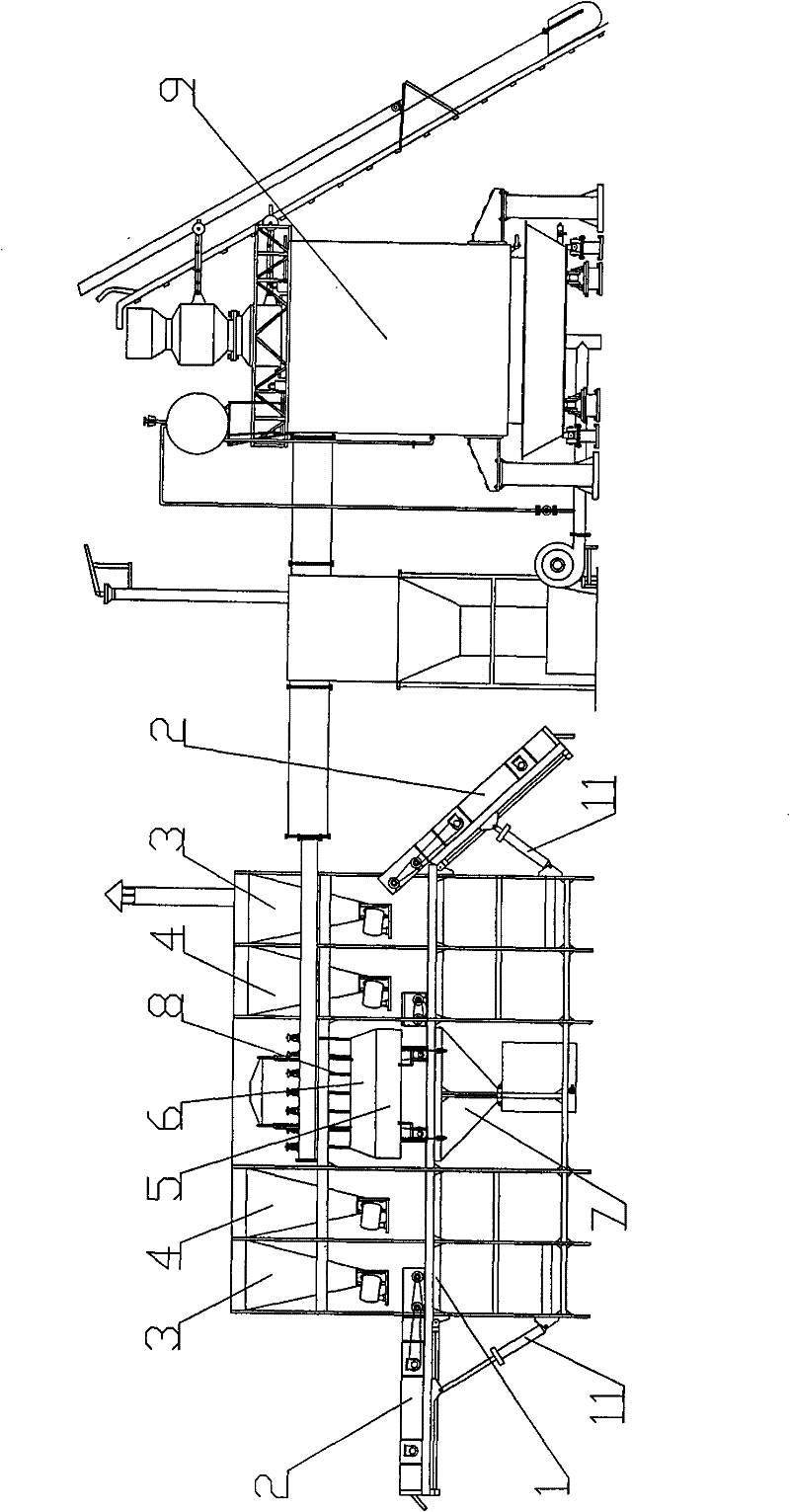 Magnetism recovery device for magnetization of feebly magnetic ore by roasting on two pallets