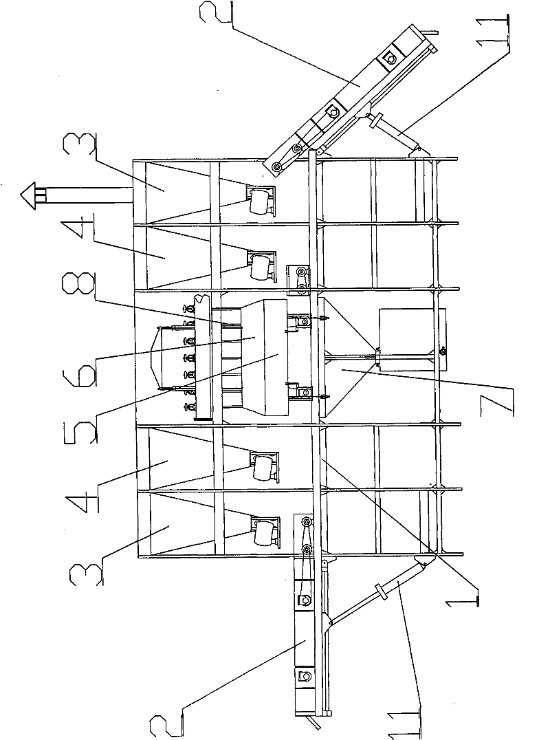 Magnetism recovery device for magnetization of feebly magnetic ore by roasting on two pallets