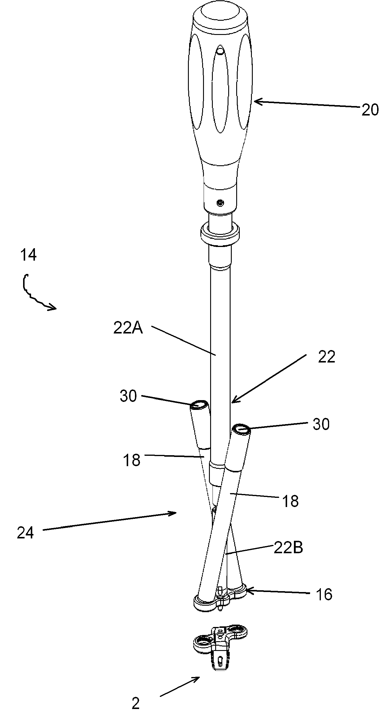 Attachable instrument guide with detachable handle