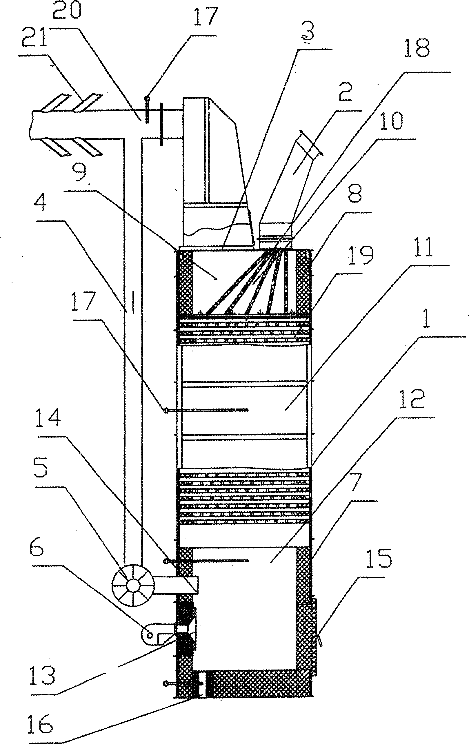 Heating device for casting sand