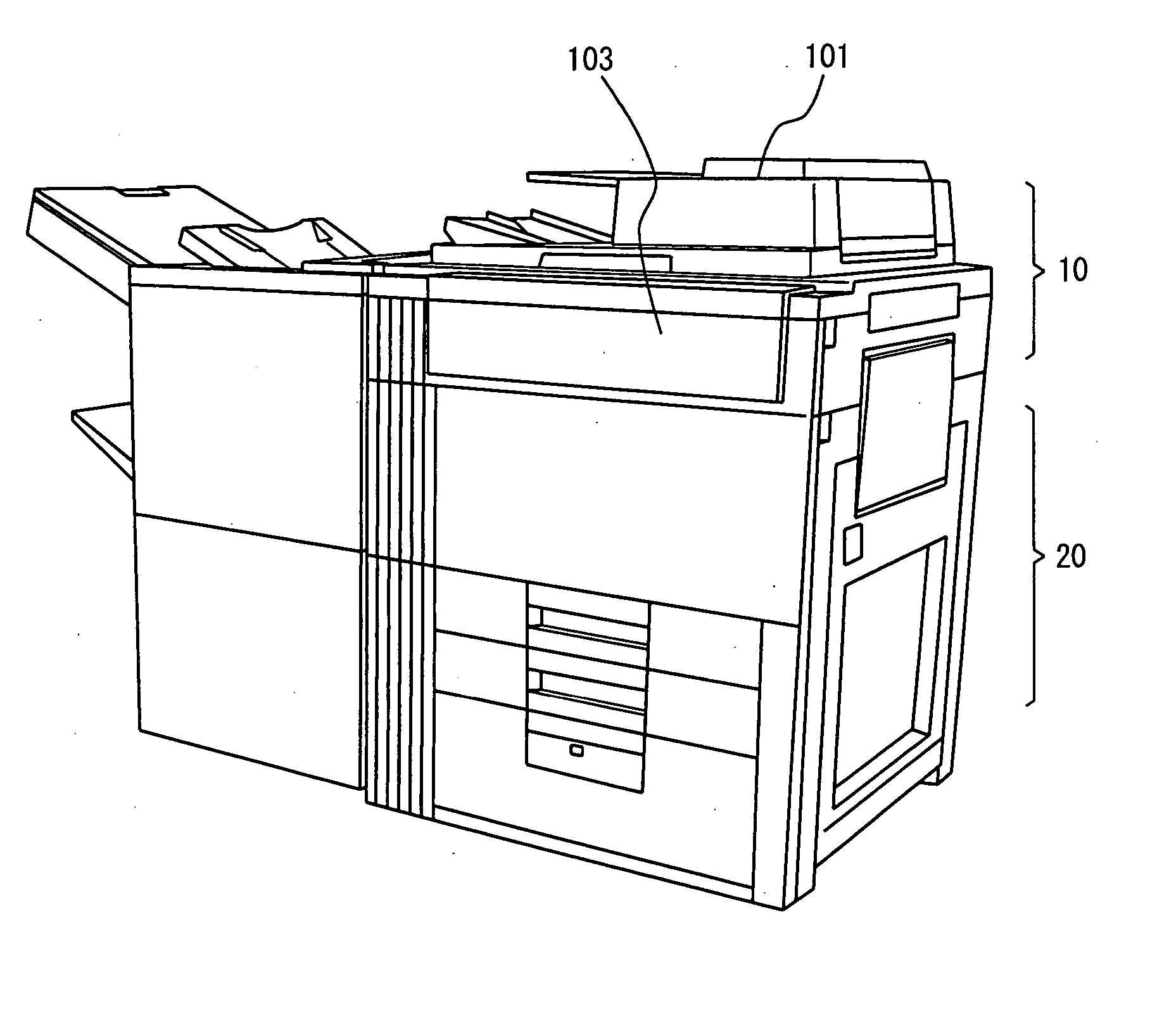 Image forming apparatus reading an original while transporting the same