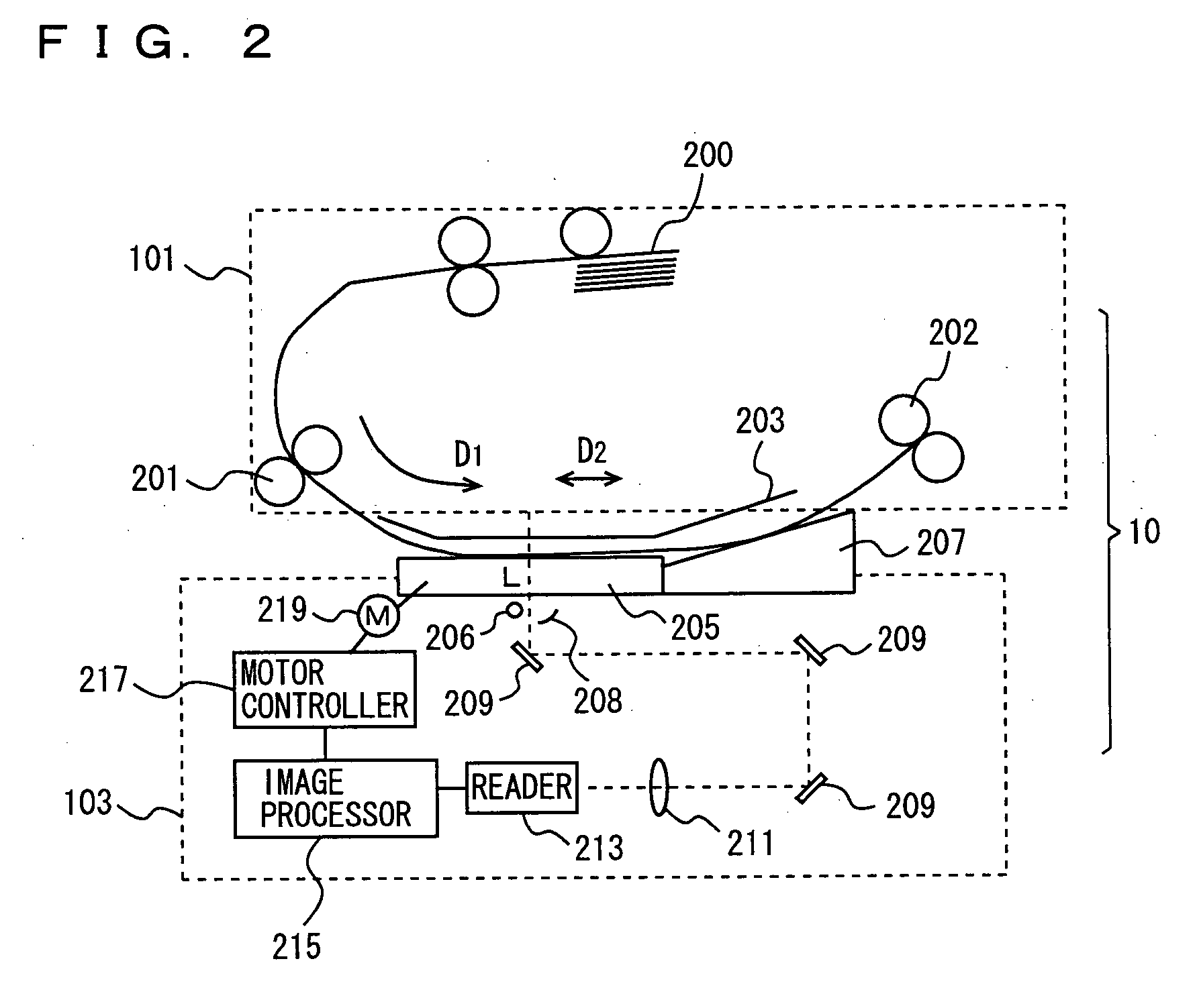 Image forming apparatus reading an original while transporting the same