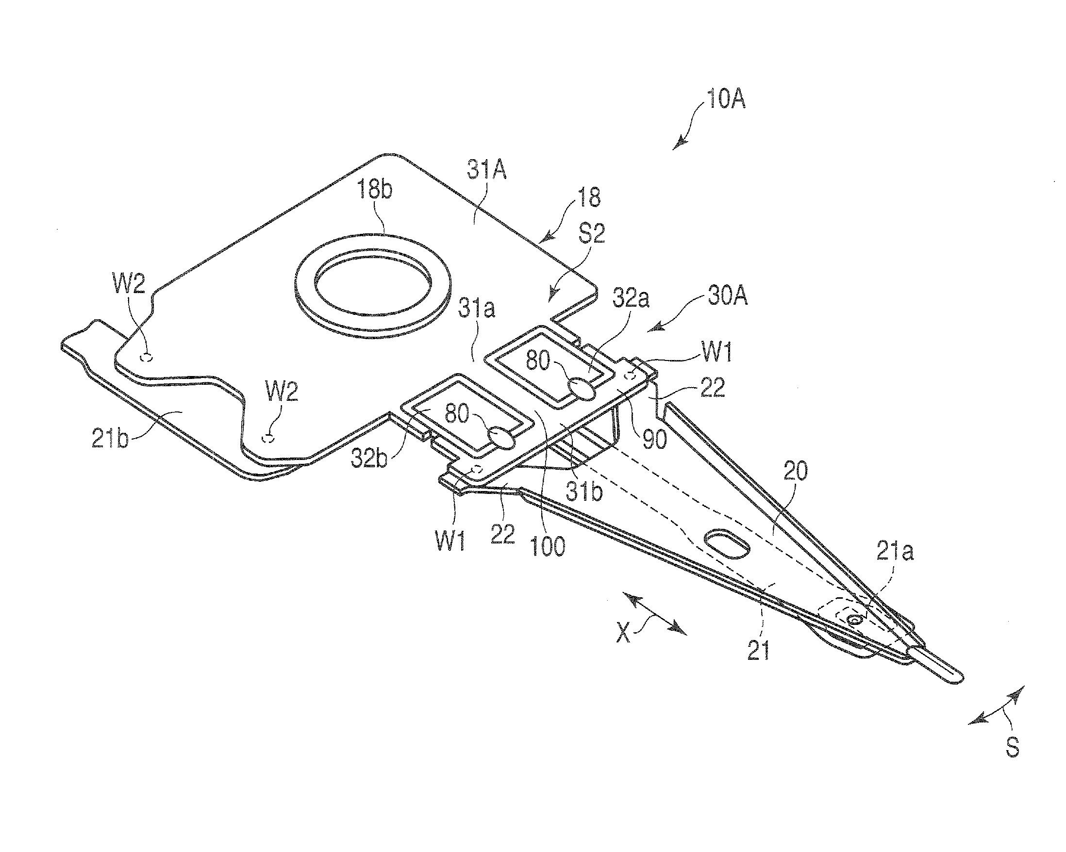 Electronic apparatus and disk drive suspension