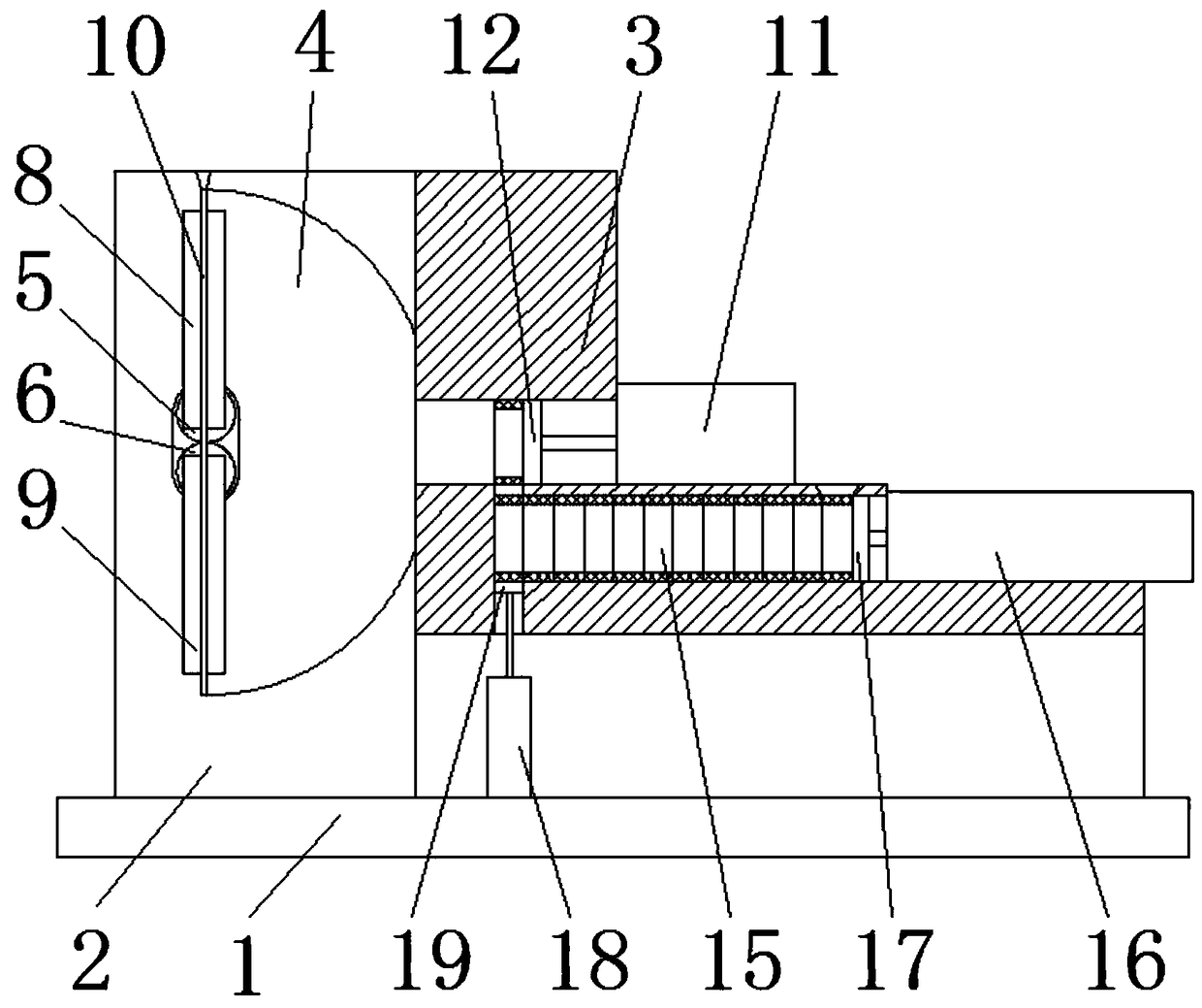 A metal brush filament bending device for disc brush