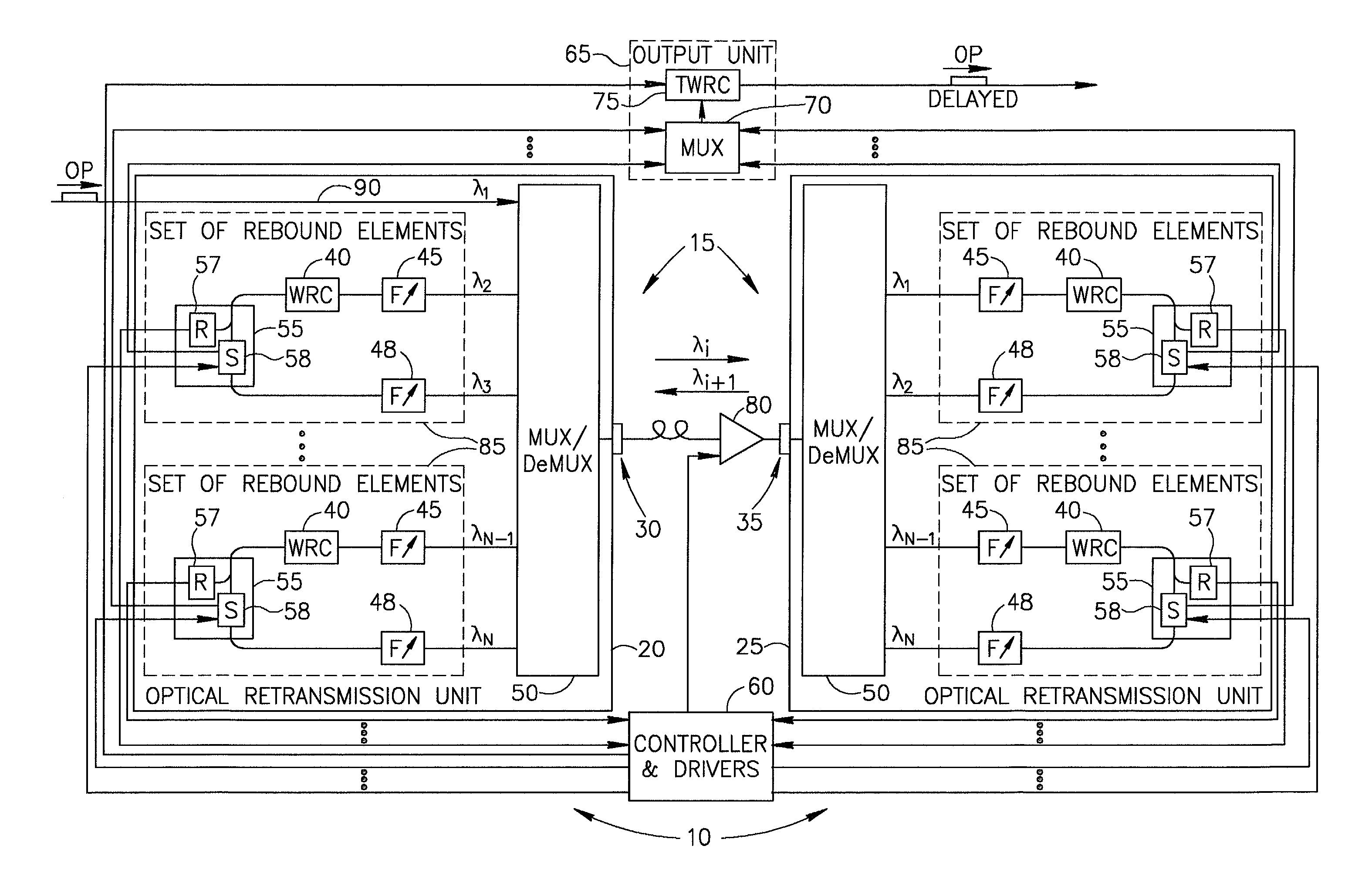 Apparatus and method for delaying optical signals for optical buffering and optical storage applications