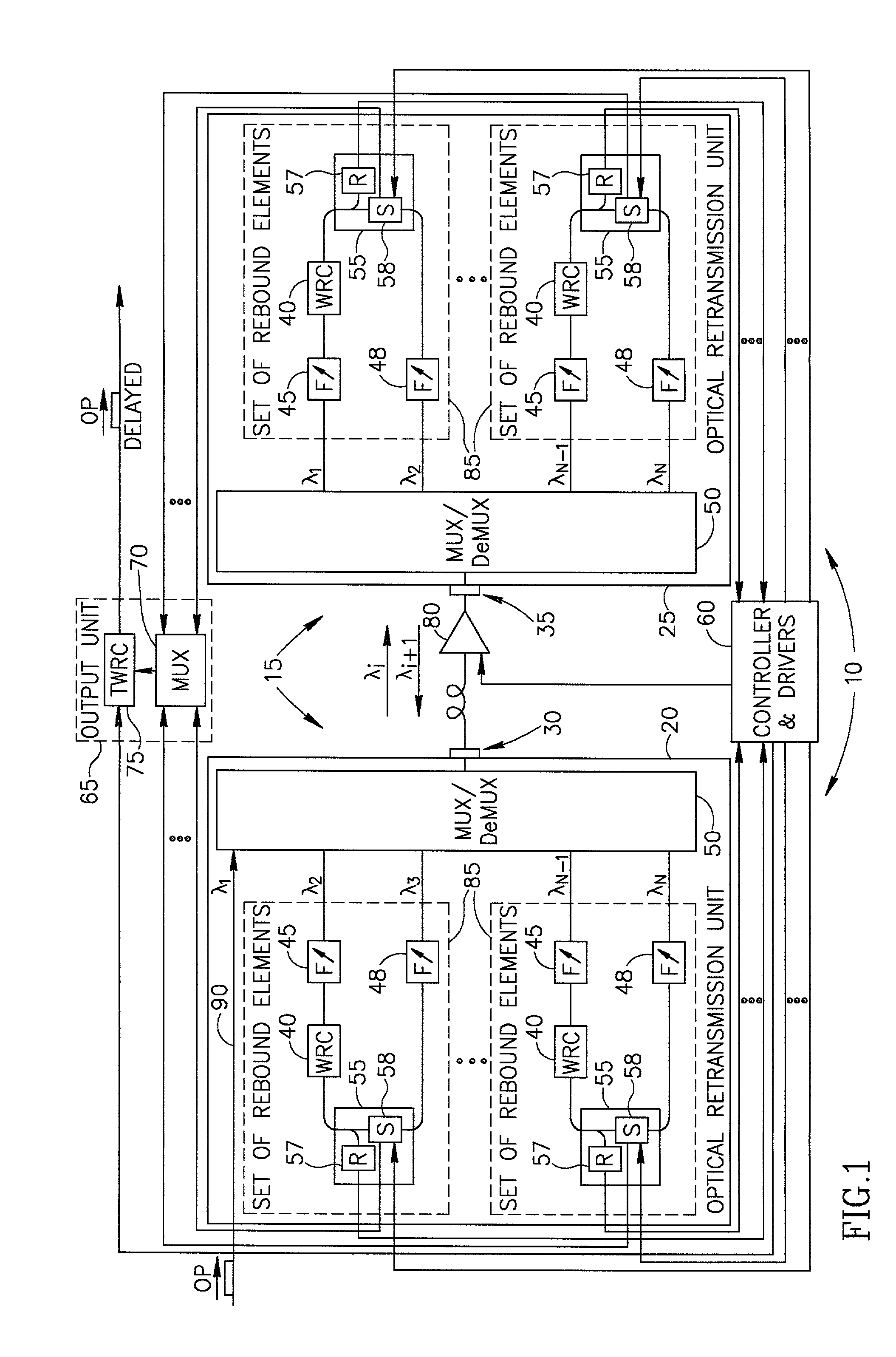 Apparatus and method for delaying optical signals for optical buffering and optical storage applications