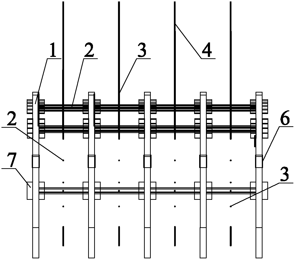 Three-dimensional asymmetrical supporting system