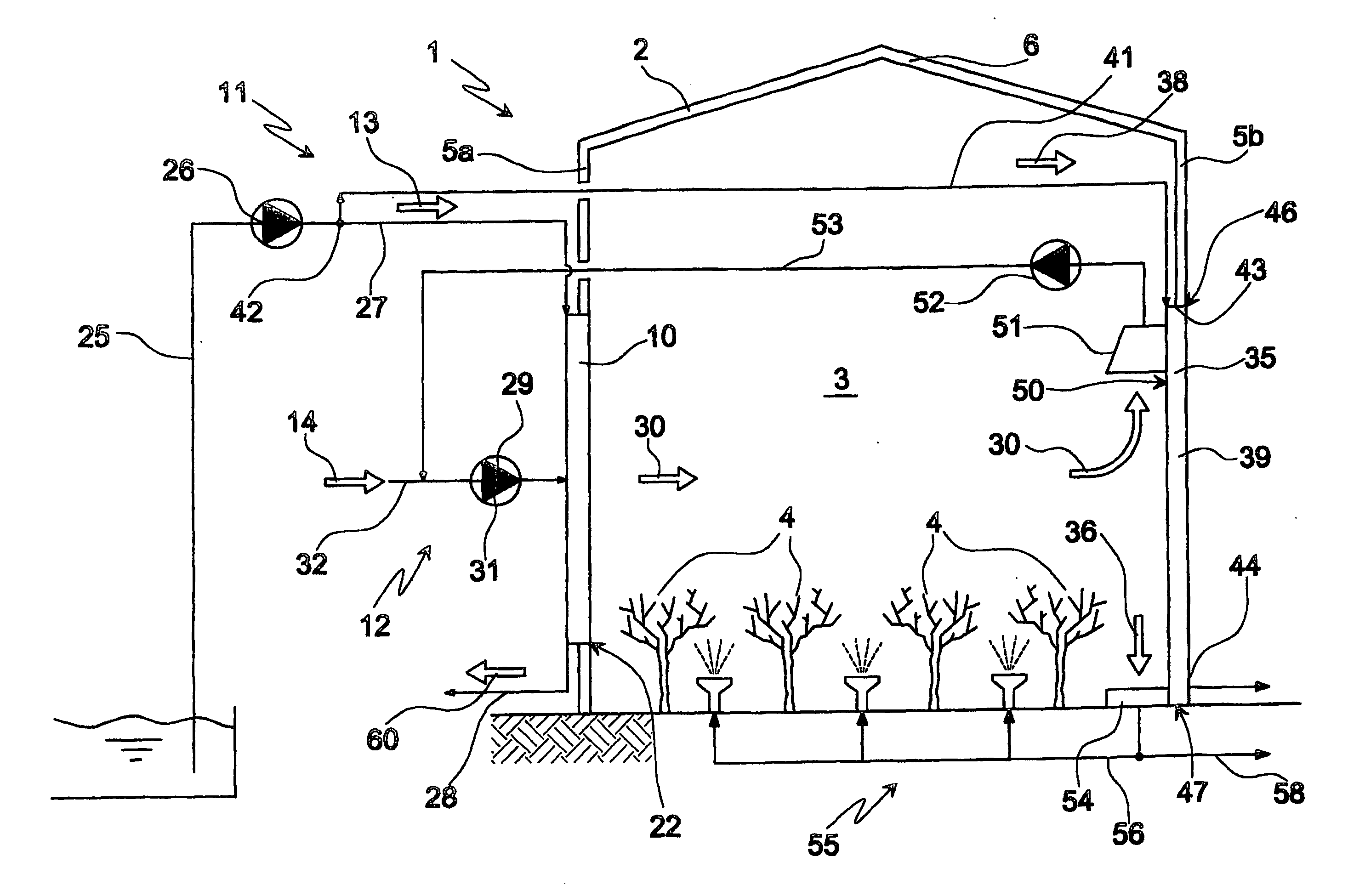 Greenhouse and method of cultivation under glass