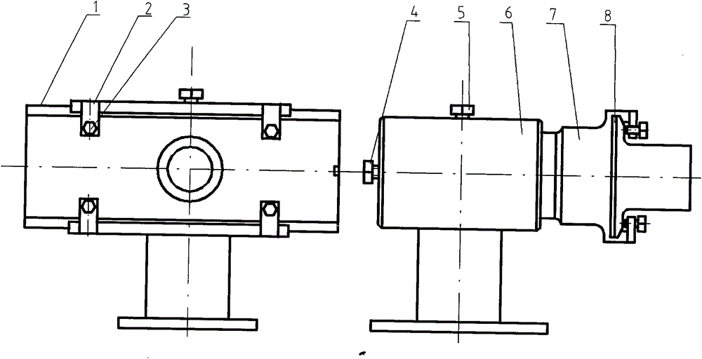 Sliding plate type exhaust pipe joint for small engine test bench