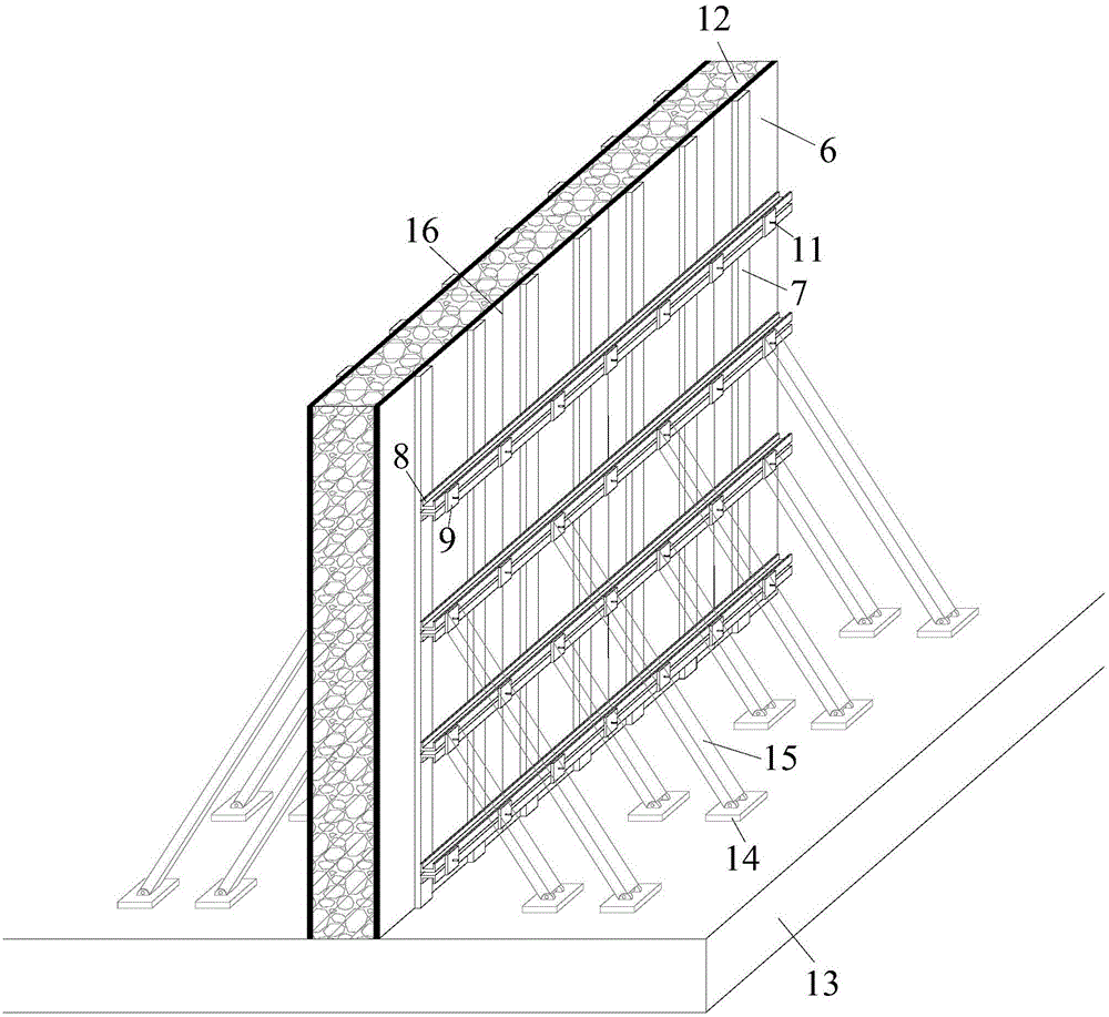 Reinforced concrete shear wall with positioning prefabricated member inside and construction method of reinforced concrete shear wall