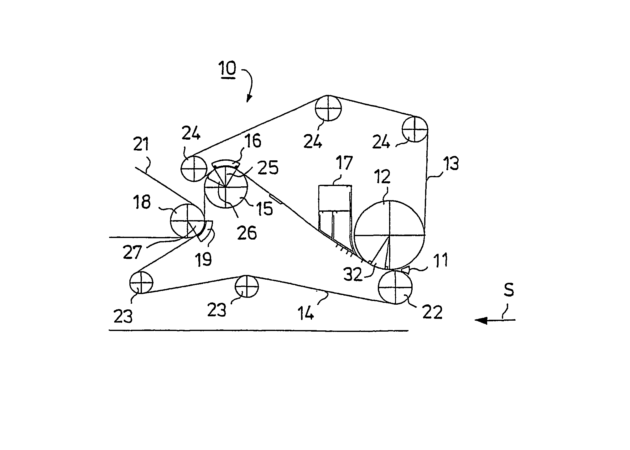Arrangement for a wire section of a paper or board machine