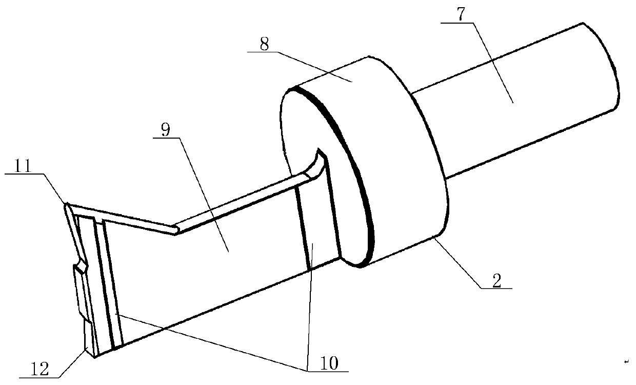 Coaxial double-blade cutter inclined-insertion machining tool and ...