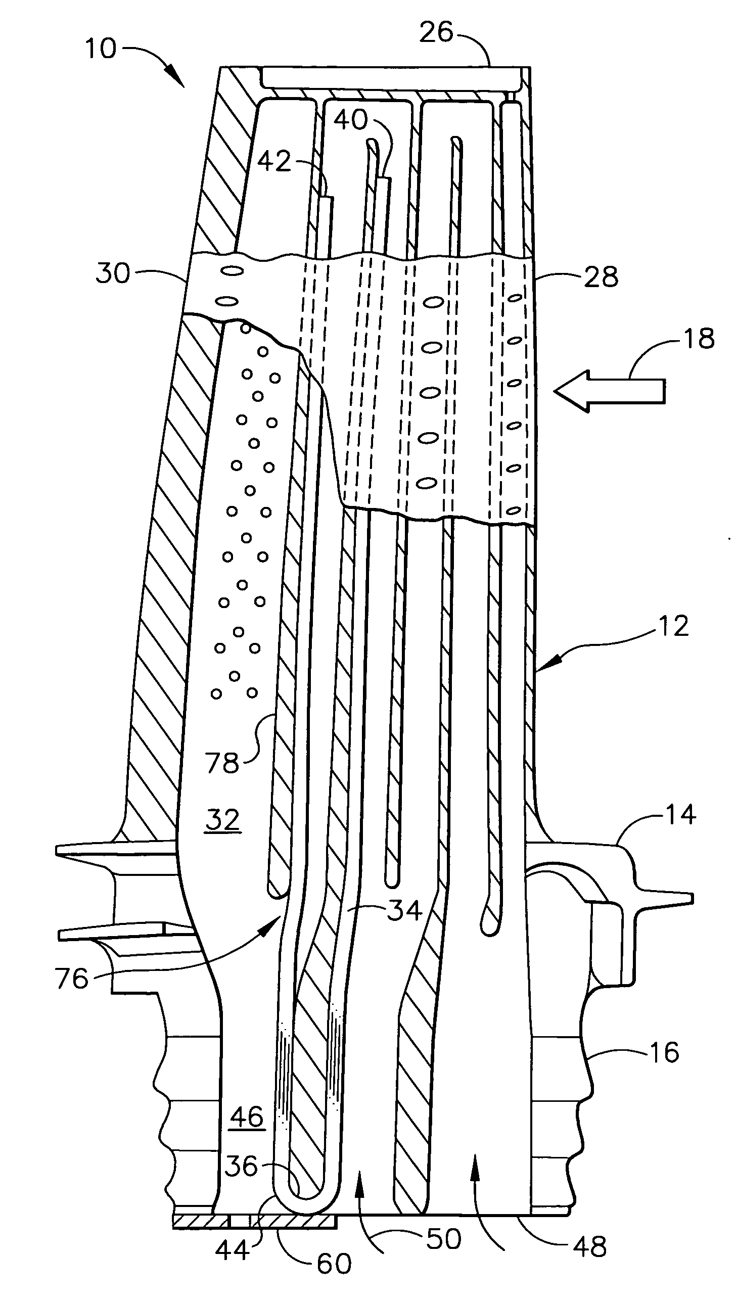 Bipedal damper turbine blade