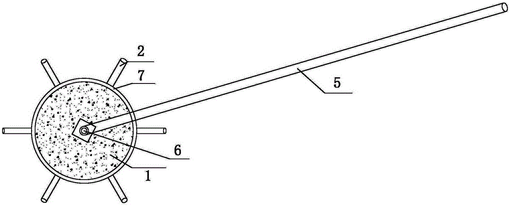 Compaction construction method of lower arc position of sandy soil basement drain pipe