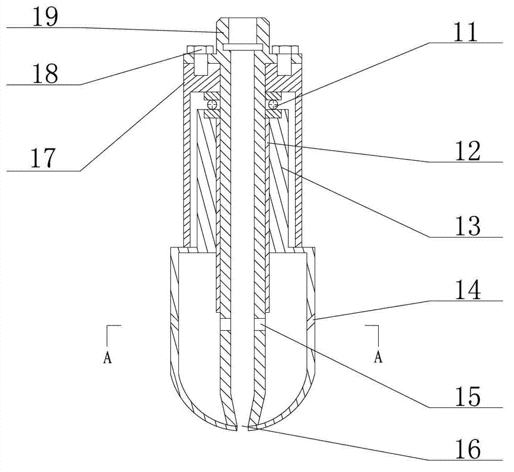 Negative-pressure jet-type particle impact drilling injection device