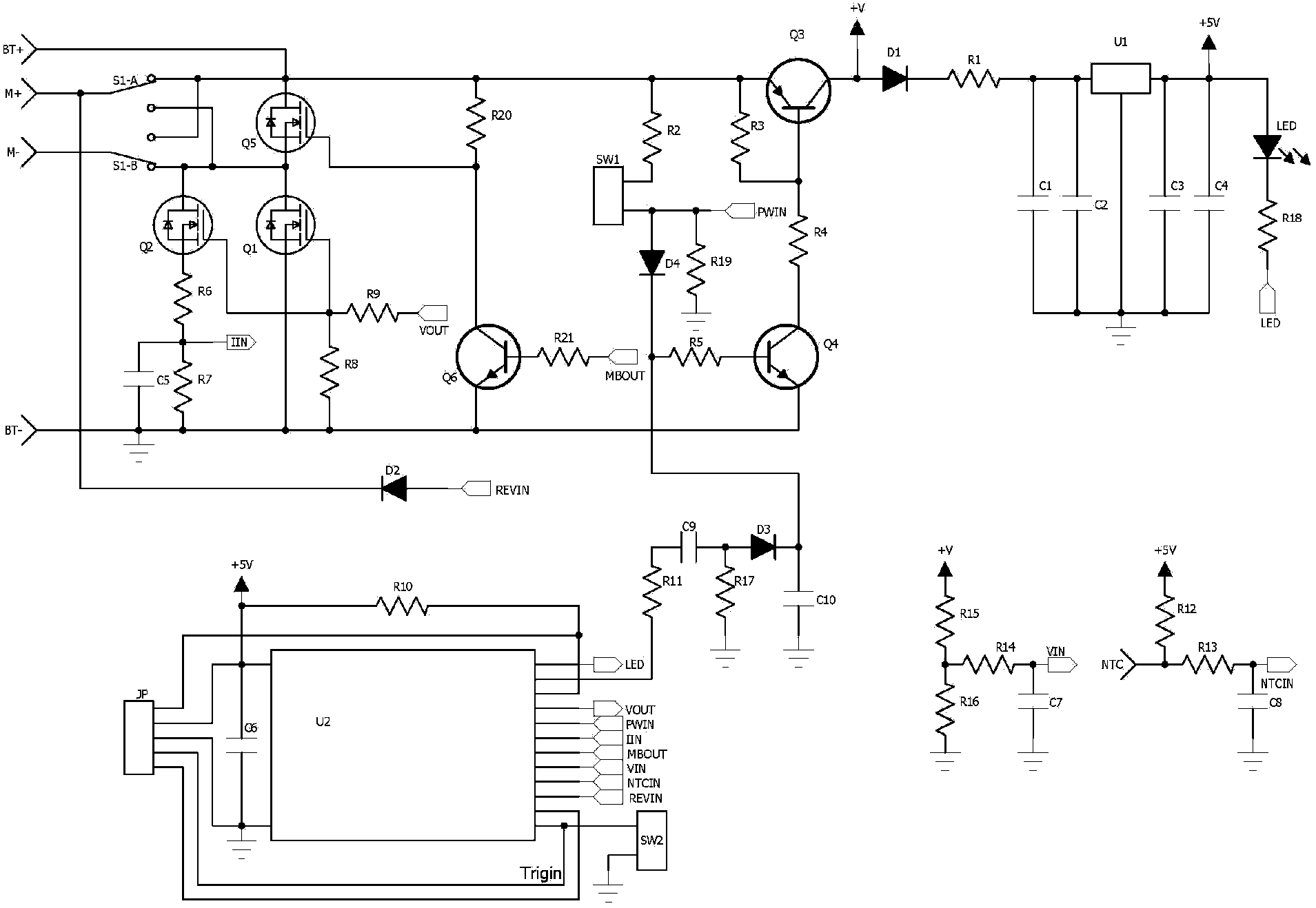 Li-ion hand riveter control and protection circuit