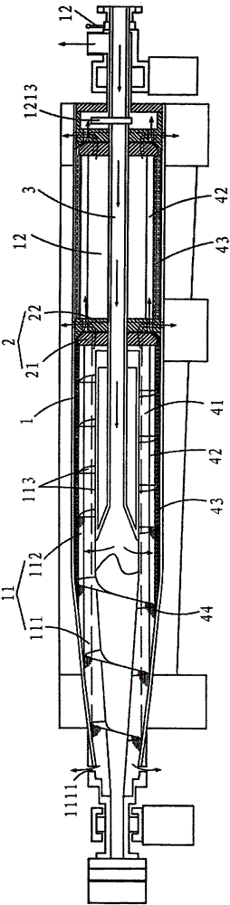 Solid-liquid four-phase horizontal spiral centrifuge