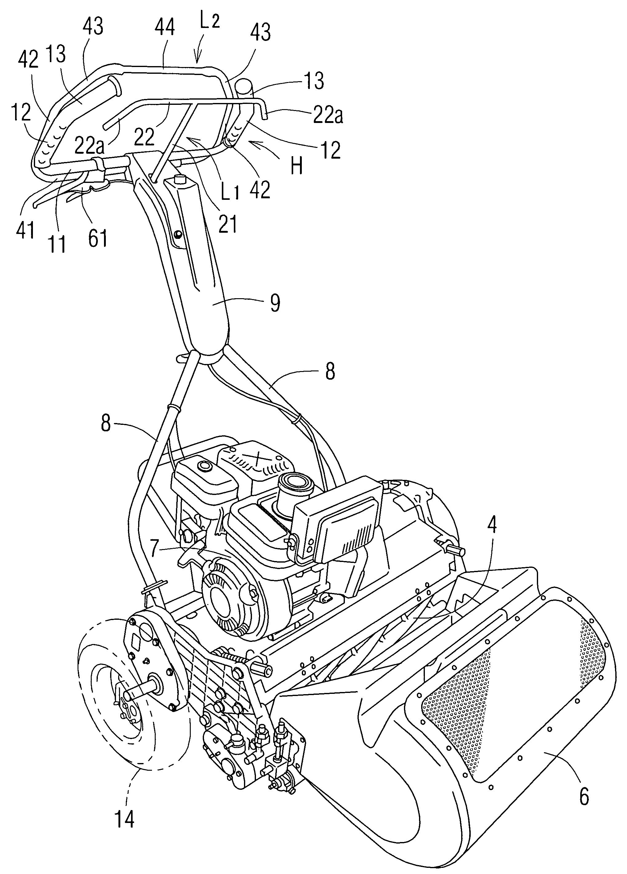 Drive operation device of walk-behind lawn mower