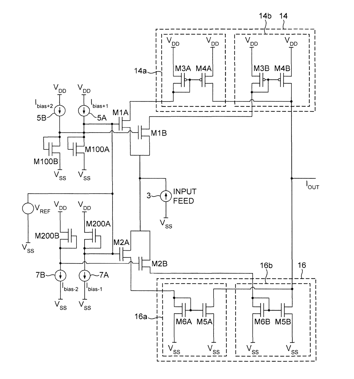 Output stage for class AB amplifier