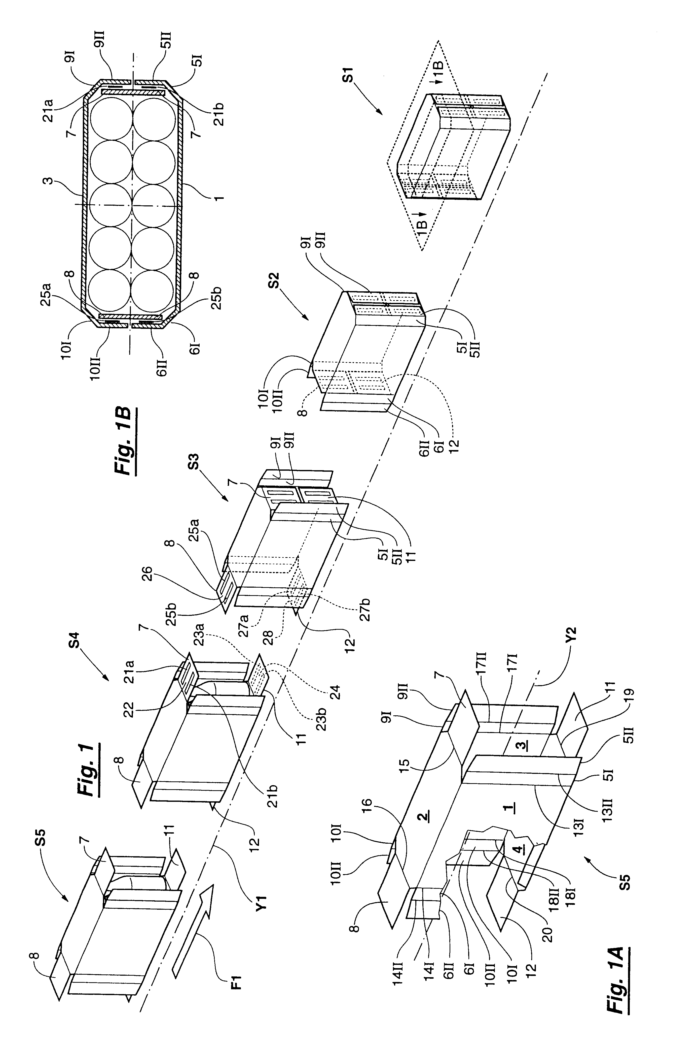 Method and system for closure of the flaps of the end sides of a package in the form of a sleeve