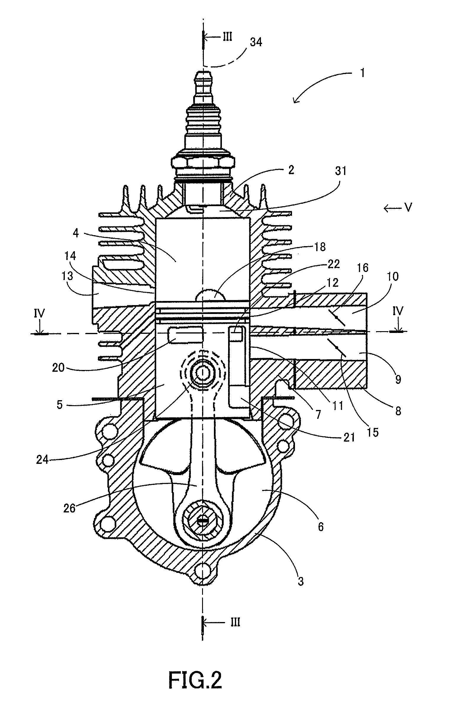 Two cycle engine and two cycle engine tool