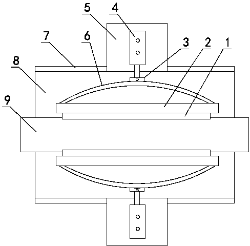 Sliding fixing device for slate chamfering processing machine